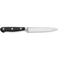 Couteau utilitaire professionnel de 4,5 pouces avec lame en acier inoxydable tranchante, manche noir à triple rivet pour la cuisine, les fruits, les légumes, la viande