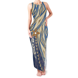 Robe maxi à imprimé hawaïen sans manches, col rond, coupe évasée, robe d'été pour les vacances à la plage, robe pour femmes, OEM personnalisé - Product Image 2