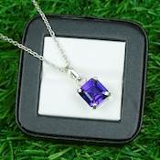 Colgante de Alejandrita Cuadrada Natural, Colgante de Plata de Ley 925, Joyería de Piedras Preciosas, Colgante para Mujer, Regalo Hecho a Mano - Product Image 2