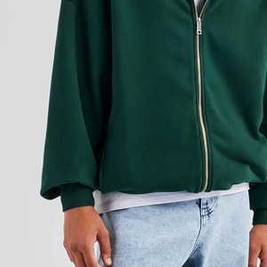 ผู้ผลิต OEM เสื้อฮู้ดดี้ทรงปกติสำหรับผู้ชาย ผ้าฝ้าย 100% เสื้อฮู้ดดี้ซิปแบบหนา น้ำหนักมาก ทรงโอเวอร์ไซส์ เสื้อฮู้ดดี้ซิปสำหรับผู้ชาย - Product Image 5