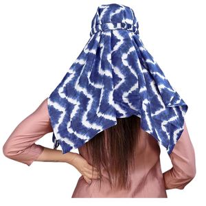 Bufanda corta de algodón con máscara, tamaño universal, útil para el conductor del vehículo, protección UV contra la luz solar, diseño estampado en blanco - Product Image 4