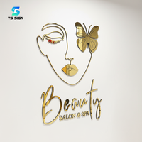 Enseigne personnalisée en acrylique pour salon de beauté, découpée au laser, enseigne commerciale 3D en métal, panneau de réception, logo mural de bureau avec design 3D en relief