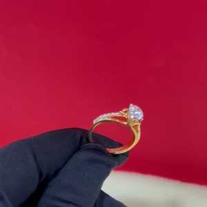 Bague en diamant de qualité supérieure, inspirée de la nature, bijoux en or massif pur, acheter directement auprès d'un fournisseur indien de confiance - Product Image 2