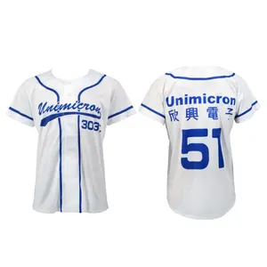 Maglie sportive in maglia da baseball con logo personalizzato sublimato