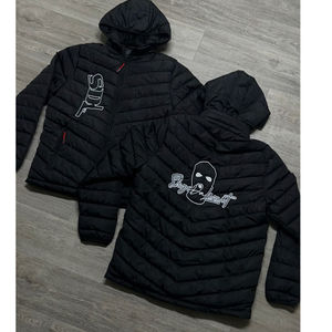 Blouson d'hiver matelassé pour homme grande taille, ultraléger, brillant, personnalisé, avec capuche, pour l'extérieur, style décontracté - Product Image 2