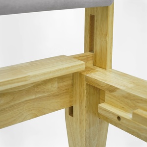 Cadre de lit en bois de caoutchouc sur mesure en gros, taille Queen, avec tête de lit capitonnée, menuiserie japonaise, meubles sans outil, fabrication vietnamienne - Product Image 5