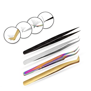 Perfection des cils sans effort Pince à épiler en acier inoxydable Pointe pointue Durable Antistatique pour les artistes de la beauté à domicile - Product Image 5