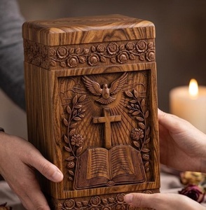 Handcrafted Rosewood Cremation Urn for Human Ashes Hummingbird Engraved Wooden <b>Memorial</b> <b>Box</b> Premium Rosewood Cremation Urn - Product Image 3