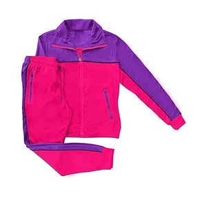 Sudadera con capucha unisex personalizada con cremallera, cintura elástica, estilo urbano, chándal de nailon con contraste de color, informal, con botones a presión largos. - Product Image 2