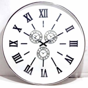 นาฬิกาแขวนผนังเงียบสงบ ดีไซน์สร้างสรรค์ ทำจากสแตนเลส รูปทรงกลม ตัวเลขโรมัน หรูหรา เหมาะสำหรับห้องนั่งเล่น คุณสมบัติที่ยั่งยืน - Product Image 1