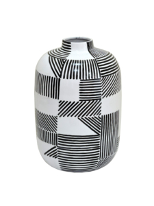 Modern Black White Stainless Steel <b>Copper</b> Flower <b>Vase</b> Geometric Patterned Decorative <b>Vase</b> for Home Decor Stylish Tabletop - Product Image 3