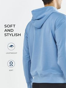 เสื้อฮู้ดไหมพรมผู้ชายแบบสวมหัว รุ่นใหม่ล่าสุด สำหรับฤดูหนาว ระบายอากาศได้ดี แห้งเร็ว แขนยาว กันลม เหมาะสำหรับออกกำลังกาย มีกระเป๋า - Product Image 4
