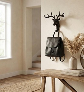 Premium Reindeer Mirror Finish Metal <b>Key</b> Holder <b>Wall</b> <b>Hook</b> Decorative Accent For Living Room Bedroom And Hallway WallsFrom India - Product Image 4