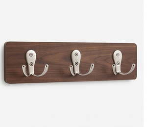 Premium Wood Wall Mounted <b>Hook</b> Rack With 3 Stainless Steel <b>Hooks</b> Minimalist Design For Clothing Storage Organization - Product Image 1