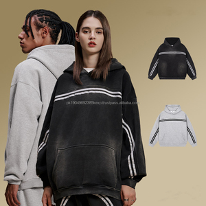 Personnalisé automne et hiver nouveau américain High Street Plus velours pull à capuche lavage rétro hommes et femmes sweats à capuche de sport - Product Image 1