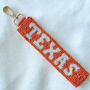 Export Quality TEXAS Game Day Sports Wristlet Custom Team Fan <b>Key</b> Holder Fabric Adjustable College University Keychains Events - Product Image 1
