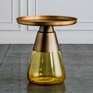 Mesa de Centro de Acero Inoxidable con Acabado Martillado y Tapa de Madera, Diseño Clásico Hecho a Mano, Decoración para el Hogar - Product Image 3