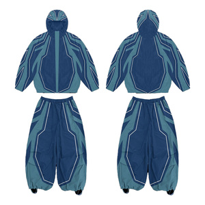 ชุดวอร์มไนลอนแบบมีโลโก้สั่งทำพิเศษ  ชุดแจ็คเก็ตกันลมโอเวอร์ไซส์สำหรับผู้ชายและผู้หญิง ไซส์พลัส  แจ็คเก็ตกันลมสำหรับฤดูหนาว - Product Image 1