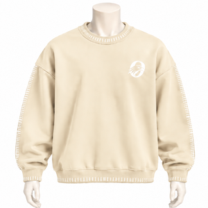 Sweat-shirt à col rond pour homme, coupe ample, à manches longues, avec bordure personnalisée et effet vieilli, style streetwear décontracté et mode sportive - Product Image 1