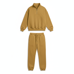Ensemble de survêtement pour homme 100 % coton écologique, coupe décontractée, manches longues, polaire chaude, respirant, grandes tailles – Nouvelle collection très prisée - Product Image 4