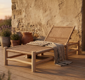 Chaise longue artisanale Lunara, qualité supérieure, bois massif, design élégant, pliable, résistante à l'eau, pour l'extérieur, design contemporain - Product Image 5