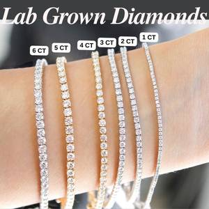 Pulsera de diamantes de laboratorio redonda de tenis clásica - Product Image 4