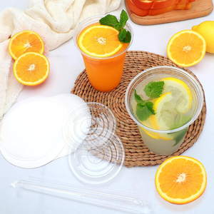 Vasos de Plástico Desechables, Libres de BPA, Biodegradables, Impermeables y Ecológicos con Tapas, Paquete al por Mayor para Café Helado, Bebidas Frías, Jugos y Fiestas - Product Image 2