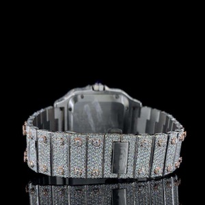 Montre en argent sterling 925 avec diamants Moissanite VVS, montres de luxe Hip Hop pour hommes, sertie de pierres, disponible au meilleur prix - Product Image 4