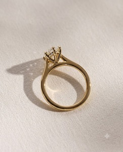 Marquise Cut Diamond Solitaire Ring Gold Plated Prong Setting Engagement <b>Jewelry</b> for Women - Product Image 4