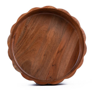 Plateaux de service en bois festonnés pour la vente en gros – Ensemble professionnel pour l'hôtellerie, le petit-déjeuner et la présentation de thé - Product Image 2