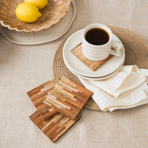 Posavasos de Madera Pulida Hechos a Mano con Diseño Minimalista para Bodas y Fiestas, Opción de Grabado Láser Personalizado Disponible, Mejor Precio - Product Image 4