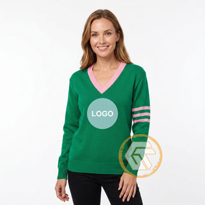 Alpha personnalisé |   Kapa Acrylic Embroidered V-neck Full Sleeve Winter Sorority High Quality Greek Apparel Women Breathable - Product Image 2