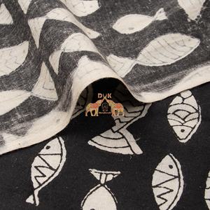 Collection de luxe en tissu voile de coton doux imprimé poisson Bagru fait main en Inde pour la décoration intérieure et la confection de vêtements - Product Image 3