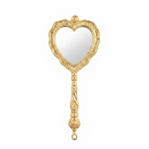 Luxury Vintage Gold Heart Hand <b>Mirror</b> Ornate Antique Style Handheld <b>Makeup</b> <b>Mirror</b> Custom Logo Princess <b>Vanity</b> Cosmetic <b>Mirror</b> - Product Image 1