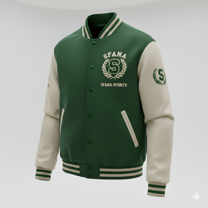 Blouson universitaire unisexe formel style baseball avec col montant, logo frontal, poignets côtelés et boutons-pression – Vente en gros - Product Image 4