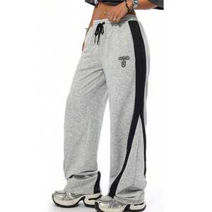 Pantalon droit taille haute pour femme, basique, décontracté, polyvalent, coupe large, uni, style jogging ample, prix raisonnable - Product Image 1
