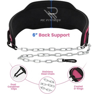 Cinturón de levantamiento de pesas rosa de ABS y EVA ajustable para mujer, con cadena de acero inoxidable y goma, para gimnasio y fitness - Product Image 4