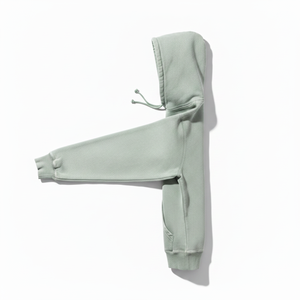 Sweat-shirt à capuche vert clair surdimensionné pour homme, coupe classique, en molleton de coton, avec poche avant, vêtement décontracté pour l'automne - Product Image 4