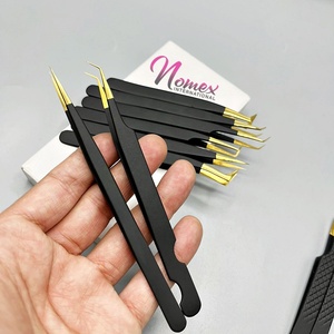 ชุดแหนบต่อขนตาสแตนเลสขายดี  เคลือบผงสีดำ ชุบทองพลาสมา ปลายแหลม น้ำหนักเบา - Product Image 6