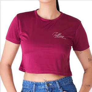 Último modelo de top corto deportivo tipo corsé formal con cuentas, de manga corta y cintura alta, para yoga, ropa deportiva, ropa activa, gimnasio y fitness para mujer. - Product Image 1