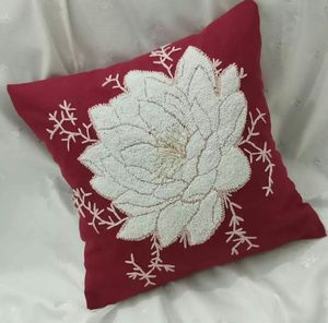 Pink Flamingo Hand Beaded Cushion <b>Cover</b> Square Satin <b>Throw</b> Pillow Case For <b>Sofa</b> Couch Living Room Bedroom Home Decoration - Product Image 3