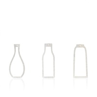 Lot de 3 Vases Muraux en Fer Blanc – Décoration Murale Minimaliste et Moderne pour Chambre d'Enfant – Cadre de Vase Mural avec Revêtement Poudré pour Salon
