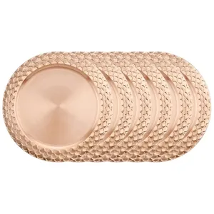 Assiette en métal argenté incassable, résistante au lave-vaisselle, design moderne pour usage quotidien et commercial disponible - Product Image 4