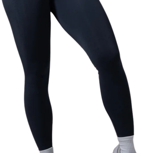 Navy <b>Blue</b> Women's Mid Rise Performance Leggings Moisture Wicking Workout Pants for Gym Yoga Training Running Fitness - Product Image 6