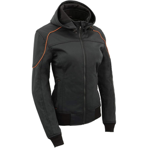 Veste en cuir unisexe SAMROZ SPORTS, couleur personnalisée, fermeture éclair sur le devant, manches longues, capuche amovible, réfléchissante, 220g, hiver, motocross - Product Image 2