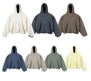 เสื้อฮู้ดโอเวอร์ไซส์ผู้ชาย สีพื้น ผ้าฝ้ายซาติน มีกระเป๋า หนานุ่ม สไตล์สตรีทแวร์ สำหรับฤดูหนาว ทรงปกติ แขนยาวถัก - Product Image 1