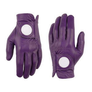Black Genuine Leather Golf <b>Gloves</b> Full Finger Non-Slip Breathable Hook And Loop Closure Unisex <b>Sports</b> <b>Glove</b> - Product Image 6