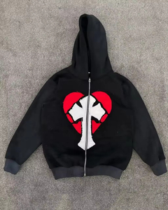 Sudaderas con Capucha para Mujer, Personalizadas con Logotipo, Estampadas, Lavadas al Ácido, con Efecto Desgastado por el Sol, con Pedrería, de Tela Gruesa - Product Image 1