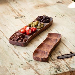 Bandeja de Servir de Madera Natural, Tabla de Madera Duradera de Estilo Clásico Moderno, 20 Piezas MOQ para Cocina, Mesa de Comedor, Aperitivos, Frutas, Pan - Product Image 6