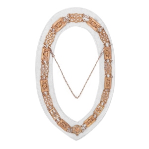 Collier de chaîne Grand Officers Blue Lodge plaqué or, en velours blanc, pour la cérémonie maçonnique, insignes fraternels, qualité supérieure - Product Image 1